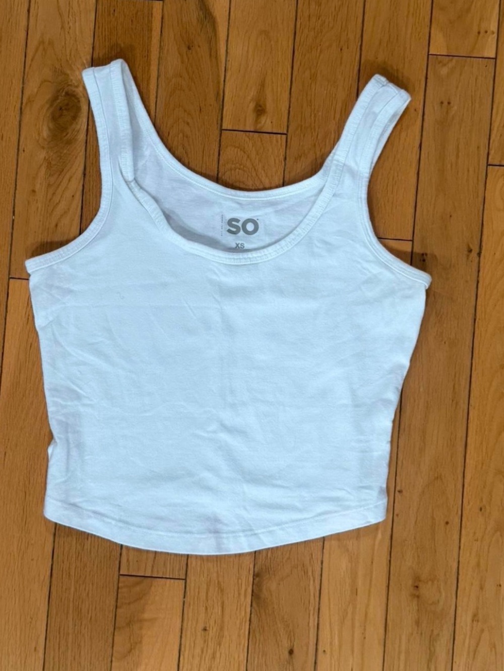 SO White Cropped Tank Top for Women